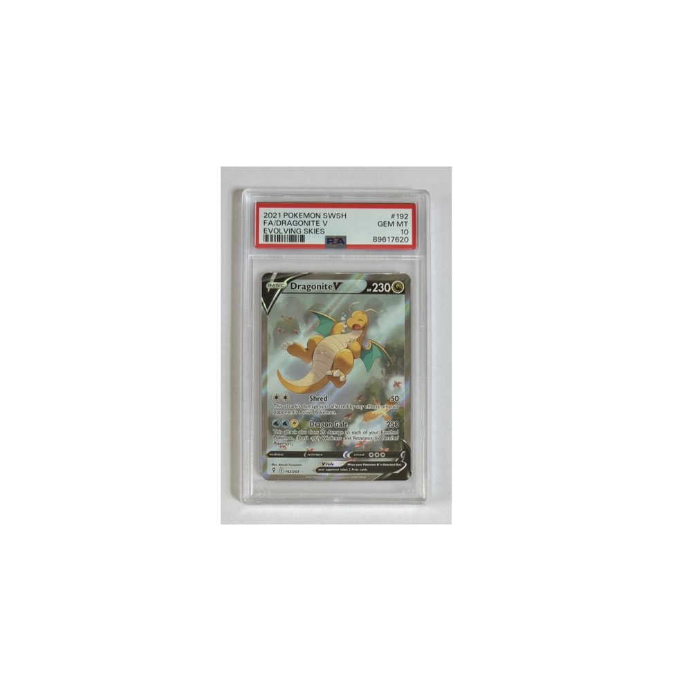 Pokémon Dragonite V Evolving Skies/192/EN - PSA 10