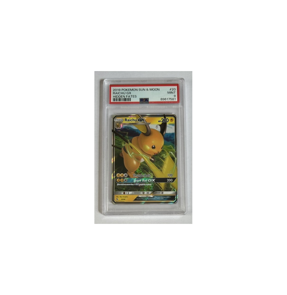 Pokémon Raichu GX Hidden Fates/20/EN - PSA 9