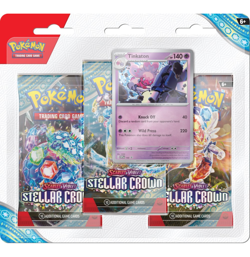 Karetní hra Pokémon TCG: Scarlet & Violet Stellar Crown - 3-Pack Blister booster (Tinkaton)